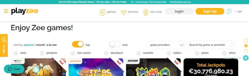 playzee casino homepage provides gambling games, أول إيداع إضافي وعروض لعلامة تجارية جديدة للاعبين