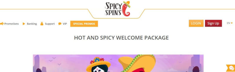 spicy spins casino homepage provides casino games, مكافأة الإيداع الأولى والعروض الترويجية لشعار اللاعبين الجدد