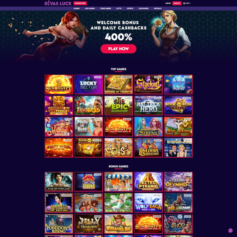 Divas Luck Casino screenshot 1