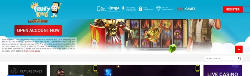 fruity king website provides gambling games, مكافأة الإيداع الأول وحملات شعار اللاعبين الجدد