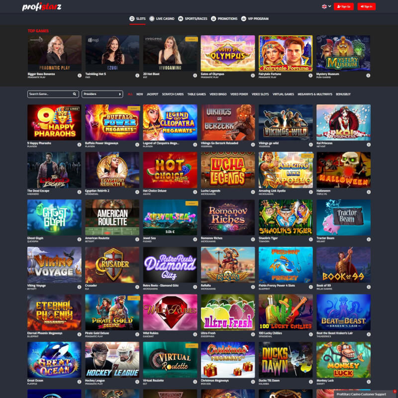 Profistarz Casino screenshot 2