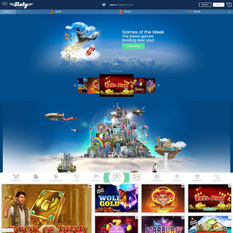 Sloty Casino screenshot 1
