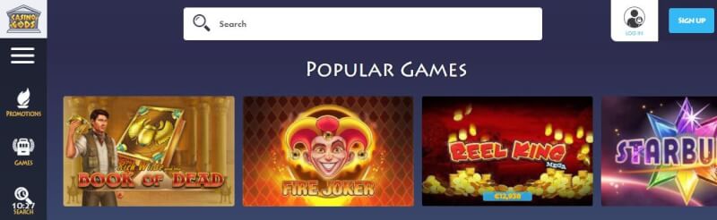 casino gods website offers gambling games and campaigns for brand new players-logo