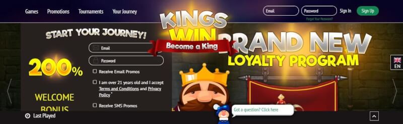 kingswin website offers casino games, الإيداع الأول الإضافي وحملات شعار اللاعبين الجدد