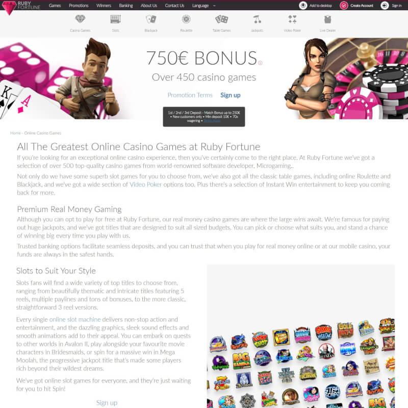 Ruby Fortune Casino screenshot 2