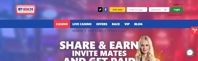 mywin24 website offers casino games, الإيداع الأول الإضافي وعروض شعار العلامة التجارية الجديدة للاعبين