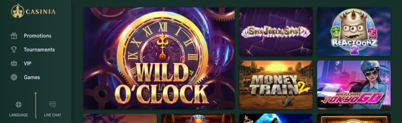 casinia homepage offers gambling games, very first deposit bonus and promotions for brand new players-logo