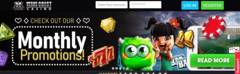 vegas crest homepage provides casino games, online bingo, أول إيداع إضافي وعروض ترويجية لشعار اللاعبين الجدد