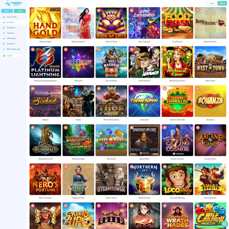 Winning Days Casino screenshot 2