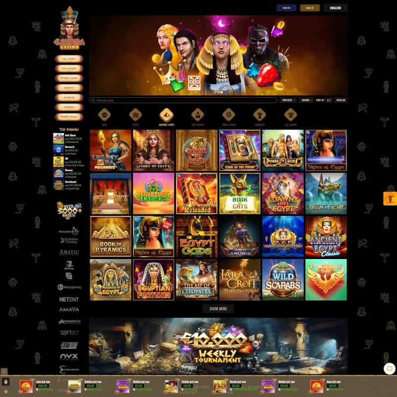 Cleopatra Casino screenshot 1
