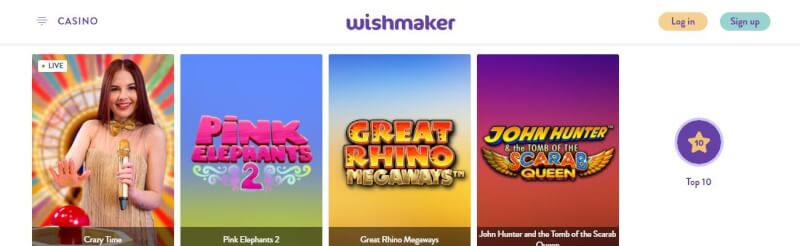 wishmaker casino website provides casino games, أول مكافأة إيداع وحملات لشعار اللاعبين الجدد