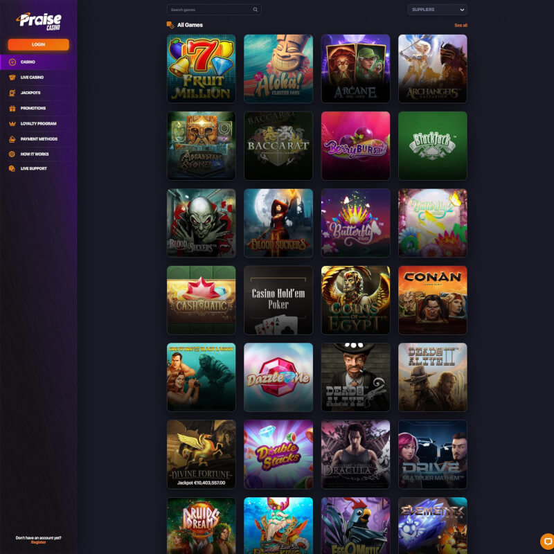 Praise Casino screenshot 2