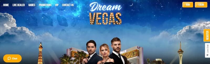 dream vegas homepage provides gambling games, الإيداع الأول الإضافي وحملات الشعار الجديد للاعبين