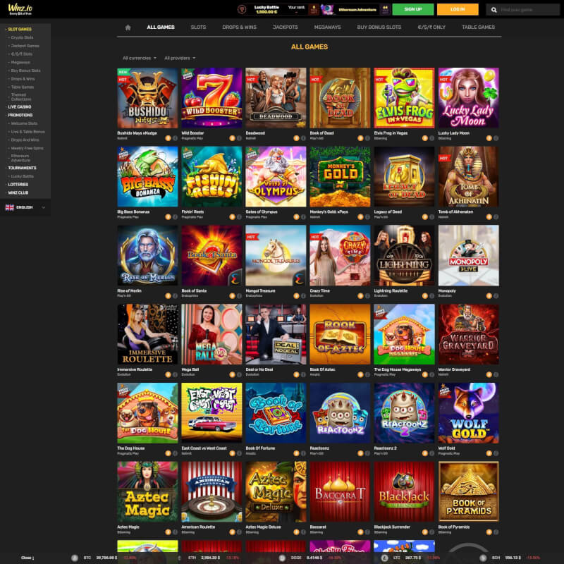 Winz Casino screenshot 2