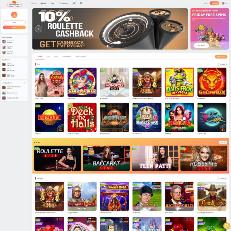 FortuneToWin Casino screenshot 1