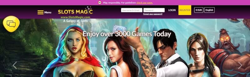 slotsmagic homepage offers gambling games, الإيداع الأول الإضافي وعروض شعار العلامة التجارية الجديدة للاعبين