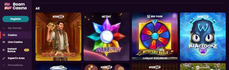 Boom gambling games and Slots-logo