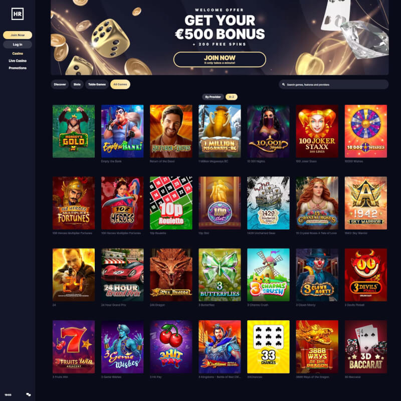 HighRoller Casino screenshot 2