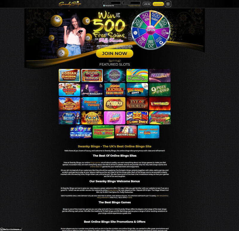Swanky Bingo screenshot 1