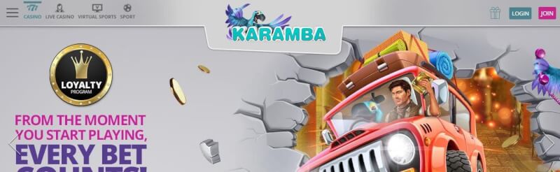 karamba casino website offers casino games and offers for brand new players-logo