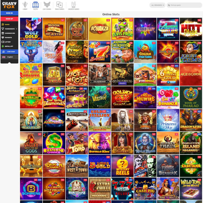Crazy Fox Casino screenshot 2