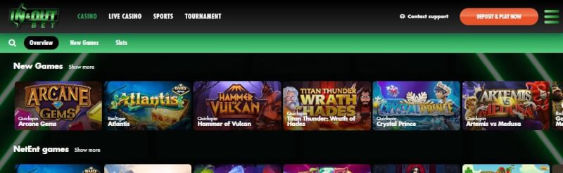 in and out bet casino website offers gambling games and offers, no-cost spins for new players-logo