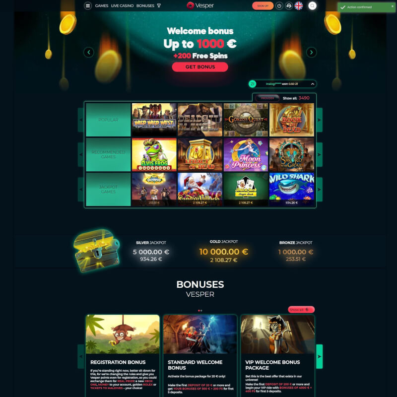 Vesper Casino screenshot 1
