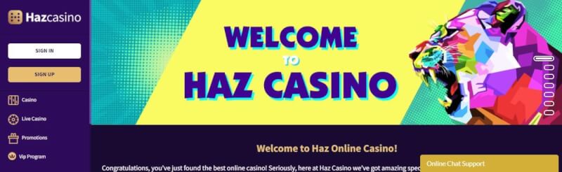 haz casino homepage provides gambling games, الإيداع الأول الإضافي وحملات الشعار الجديد للاعبين
