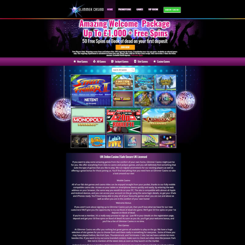 Glimmer Casino screenshot 2