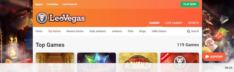 leovegas casino website offers casino games, activities wagering and offers for new players-logo