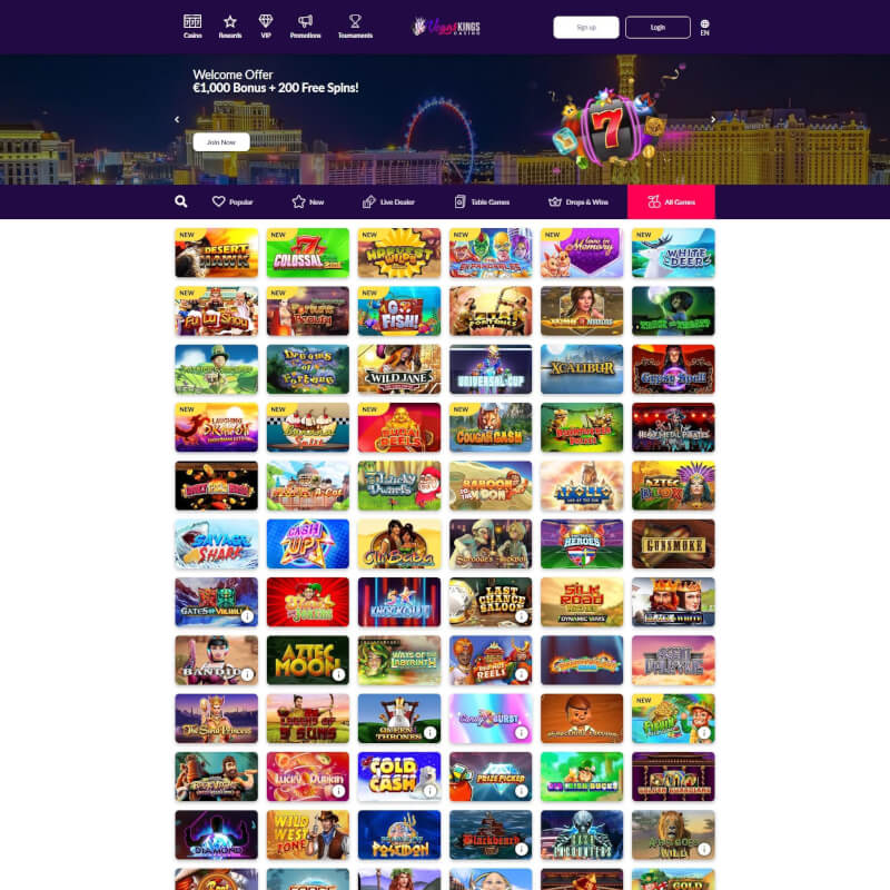 Vegaskings Casino screenshot 2
