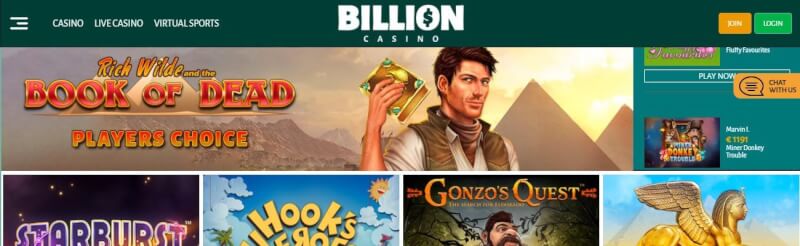 billion casino homepage offers casino games, أول إيداع إضافي وعروض ترويجية لشعار لاعبين جدد