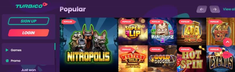 turbico casino website offers casino games, الإيداع الأول الإضافي وحملات شعار اللاعبين الجدد