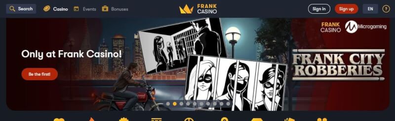 frank casino homepage offers gambling games, مكافأة الإيداع الأول وحملات شعار اللاعبين الجدد