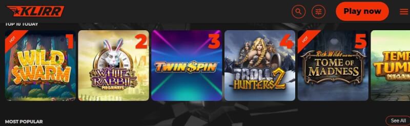 klirr casino website provides gambling games, أول إيداع إضافي وعروض ترويجية لشعار اللاعبين الجدد