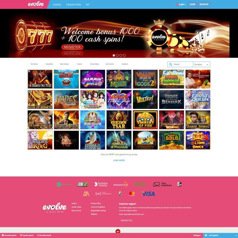 Evolve Casino screenshot 1