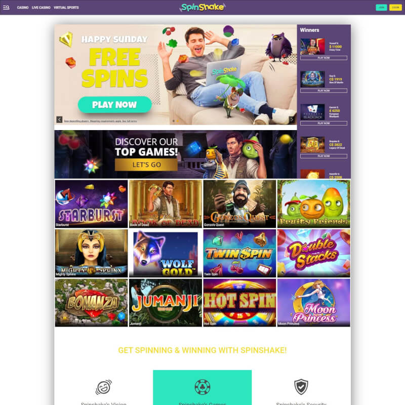 SpinShake Casino screenshot 1