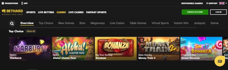bethard homepage offers casino games, مكافأة الإيداع الأول والعروض الترويجية لشعار اللاعبين الجدد