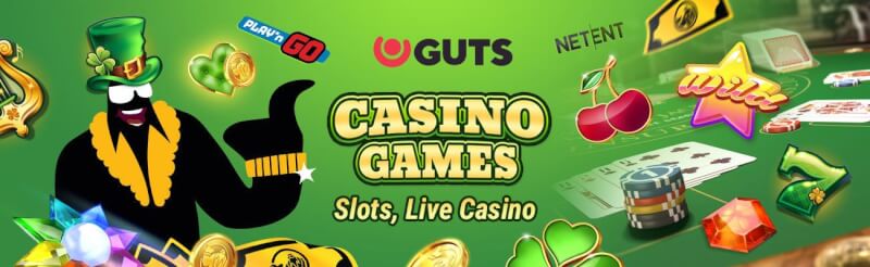 guts casino offers different gambling games like slots, ألعاب الكازينو الحية مثل لعبة ورق, القمار وشعار الروليت