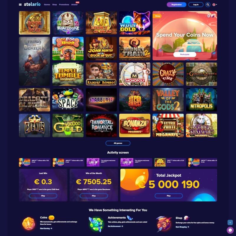 Stelario Casino screenshot 2