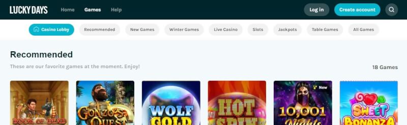luckydays casino website provides gambling games, الإيداع الأول الإضافي وعروض شعار اللاعبين الجدد