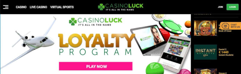 casinoluck homepage offers gambling games, أول مكافأة إيداع وعروض لشعار لاعبين جدد