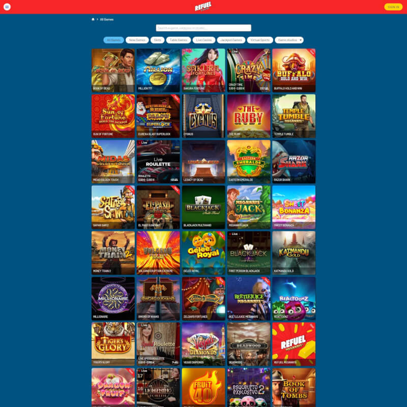 Refuel Casino screenshot 2