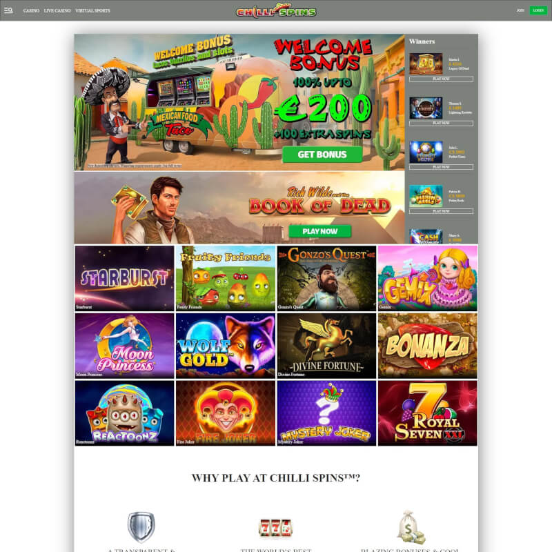 Chilli Spins Casino screenshot 1
