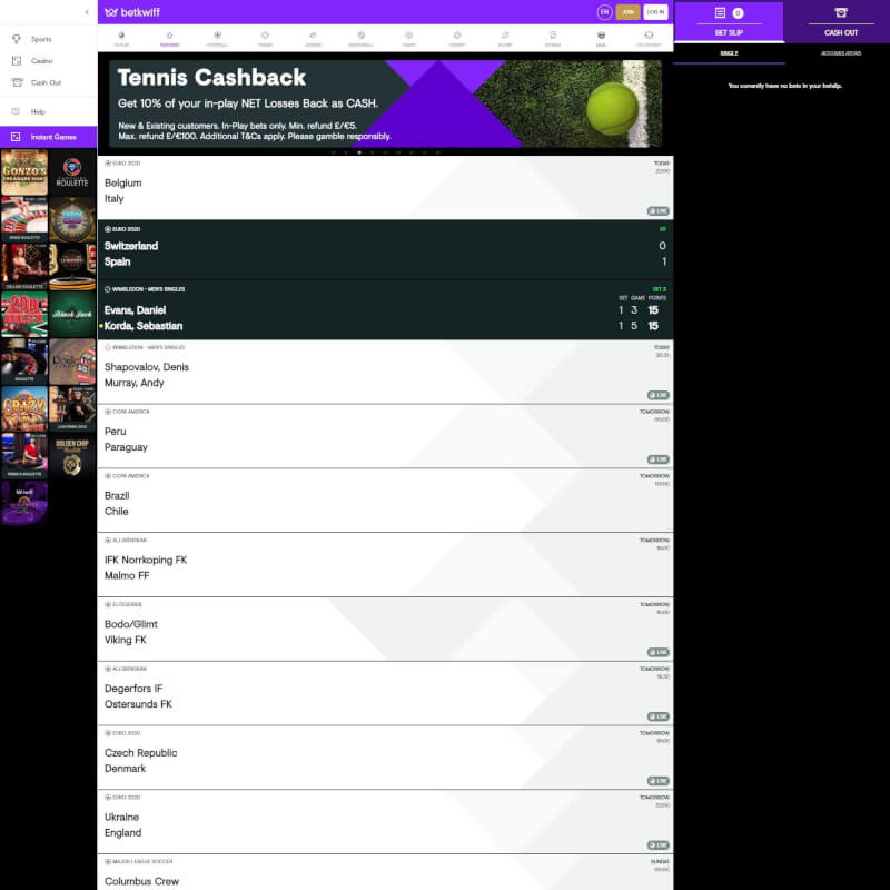 Betkwiff Casino screenshot 1