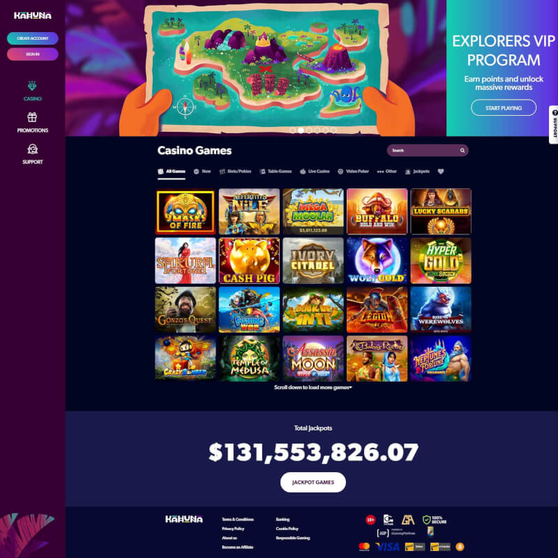 Kahuna Casino screenshot 1