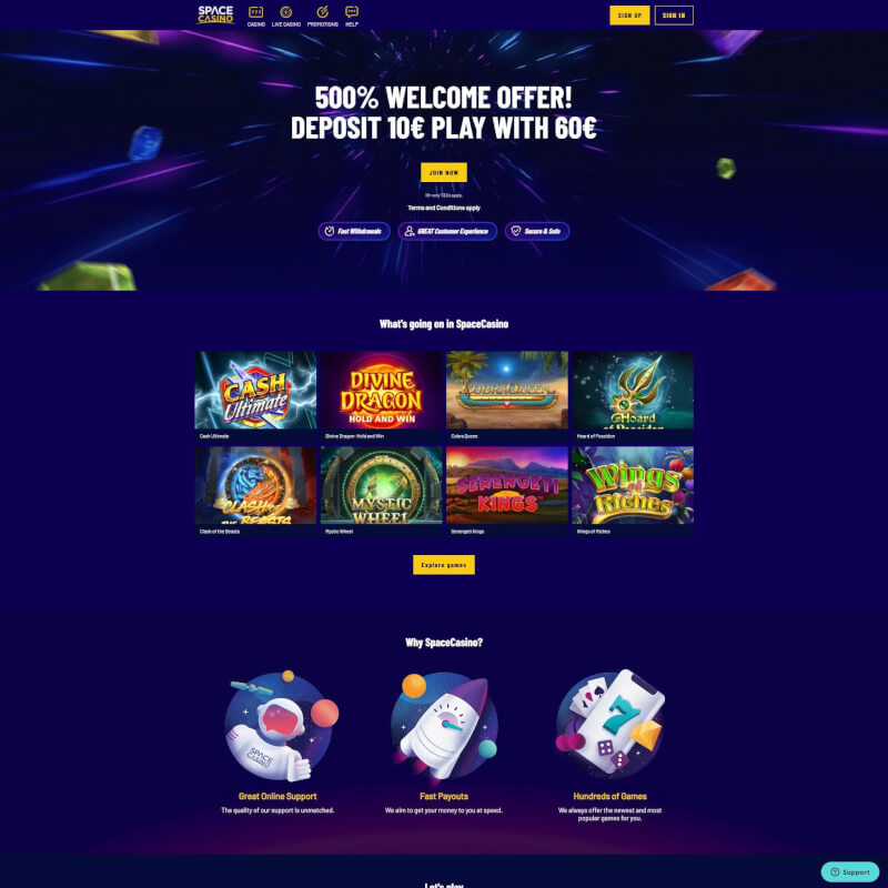 SpaceCasino screenshot 1