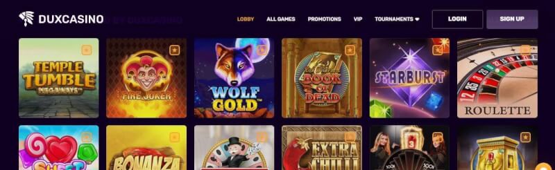 duxcasino website offers casino games and campaigns for brand new players-logo
