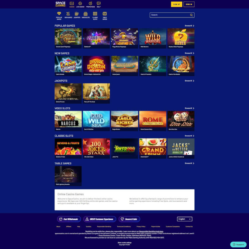SpaceCasino screenshot 2