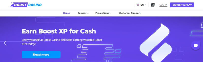 No registration, instant build up, and a catalogue of a huge selection of interesting games to select from. play at Boost Casino online-logo